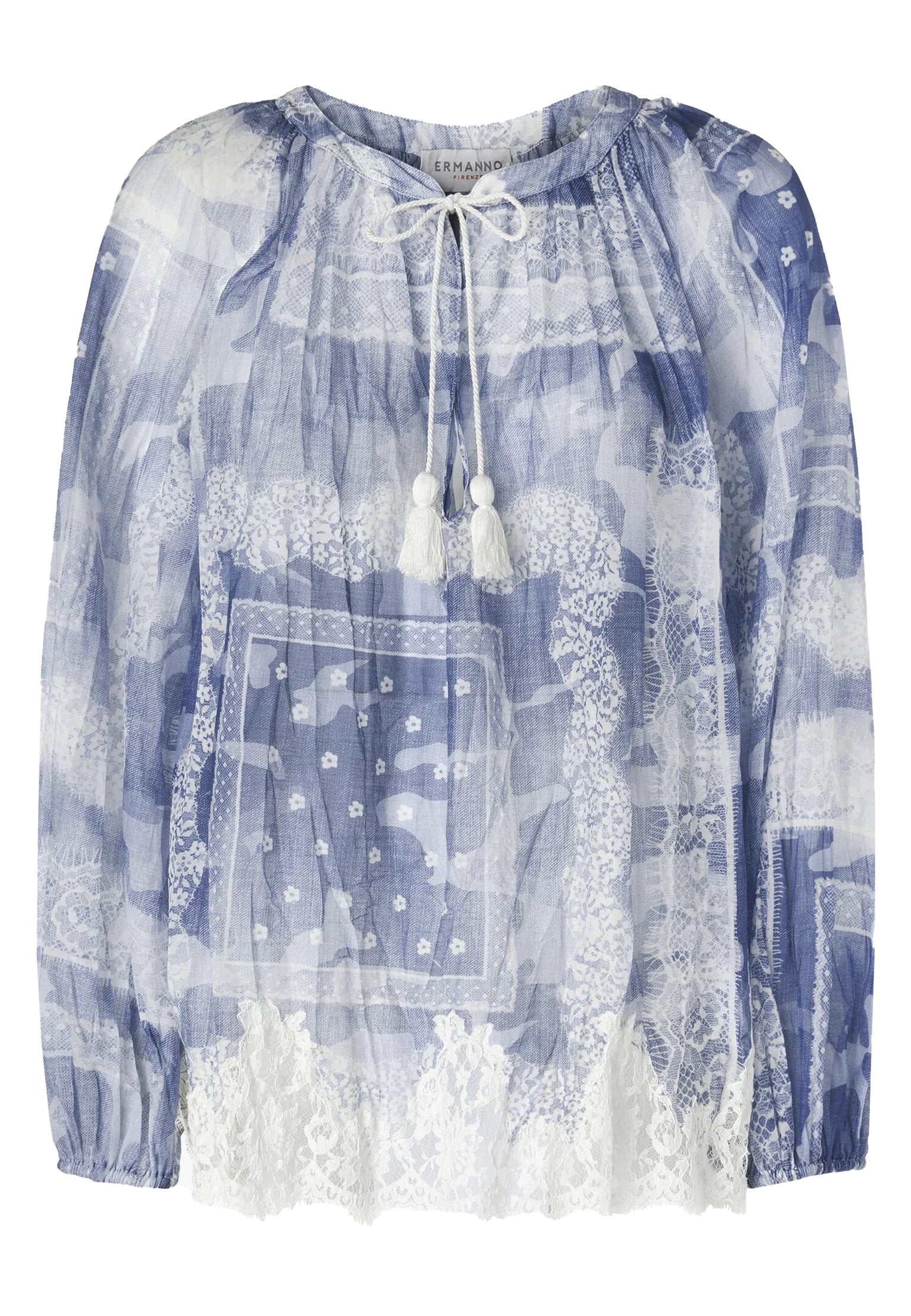 Ermanno Scervino Blue Blouse Chiffon jeans