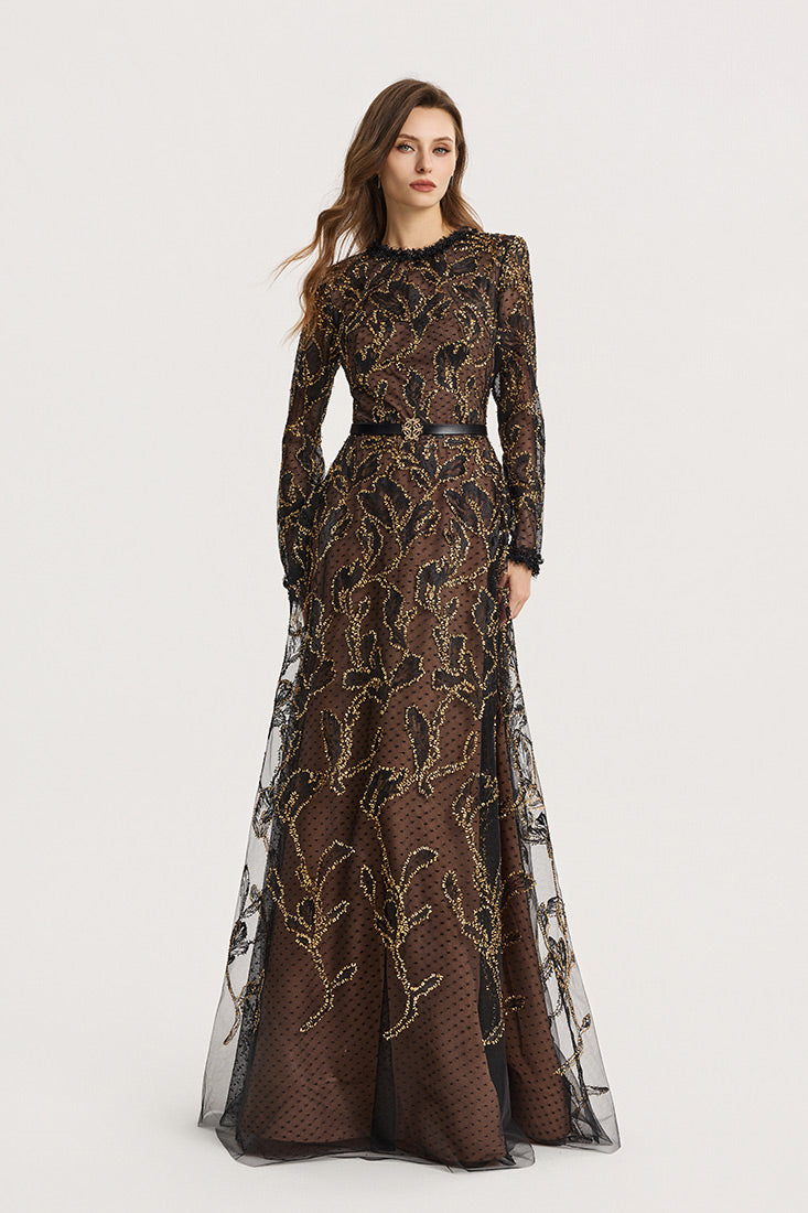 Anel Tashe Petals tulle gown dress