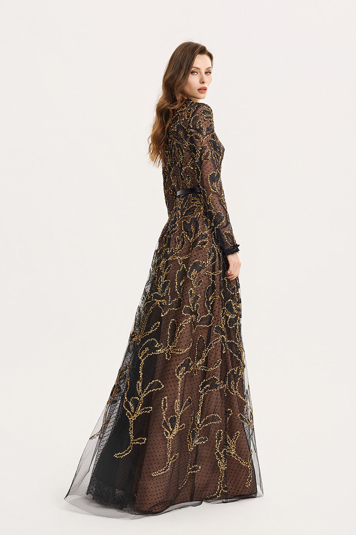 Anel Tashe Petals tulle gown dress