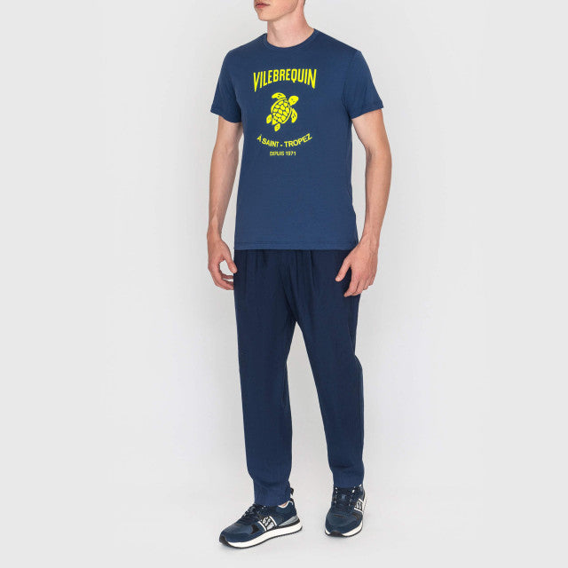 Vilebrequin Cotton Green Turtle Blu T-Shirt