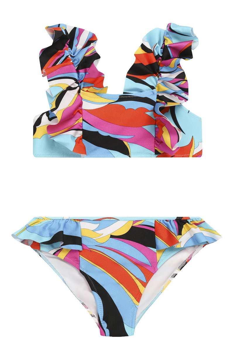 Emilio Pucci Split Flounce Bikini Top