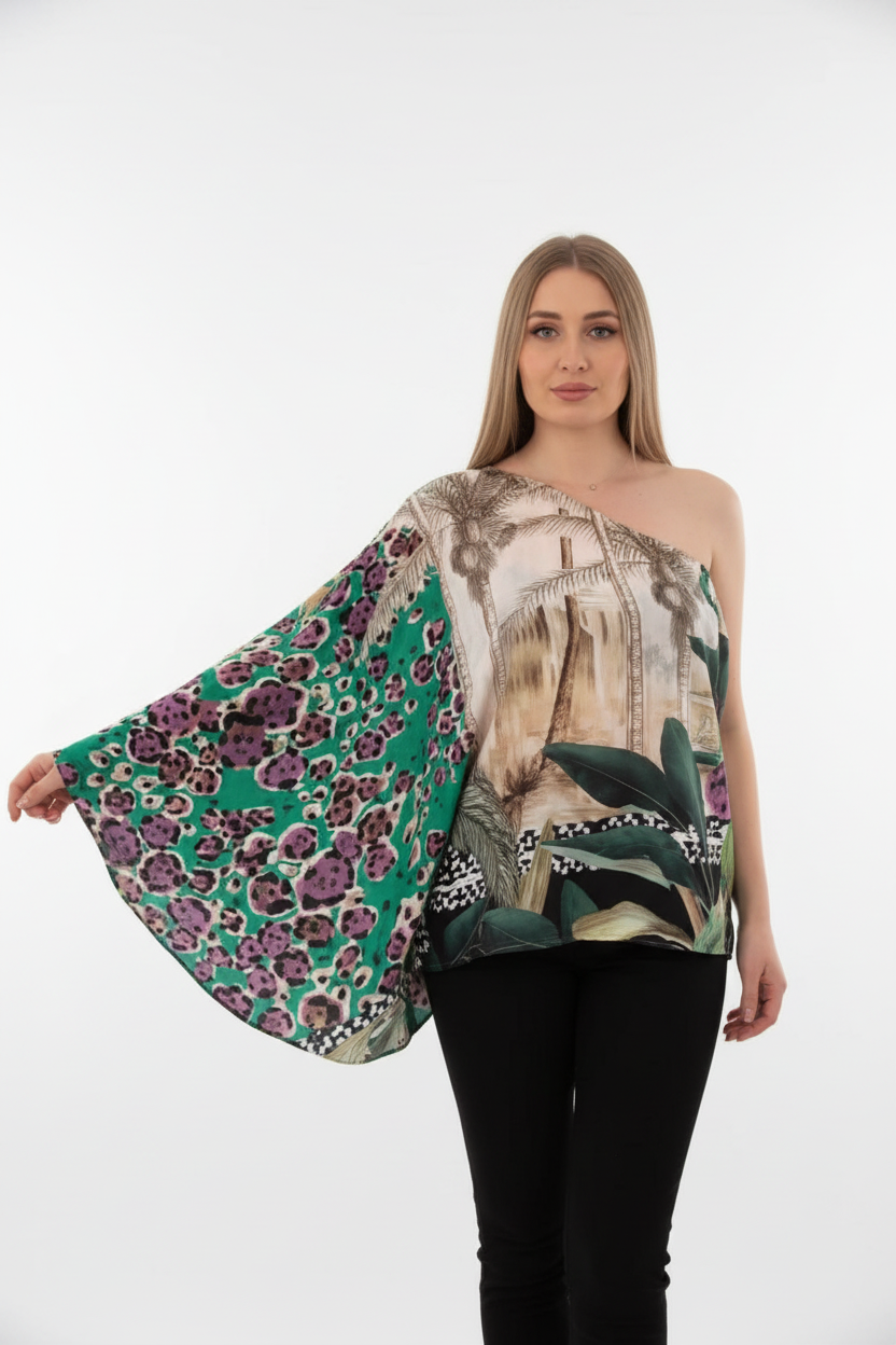 Valery Green Leopard Blouse