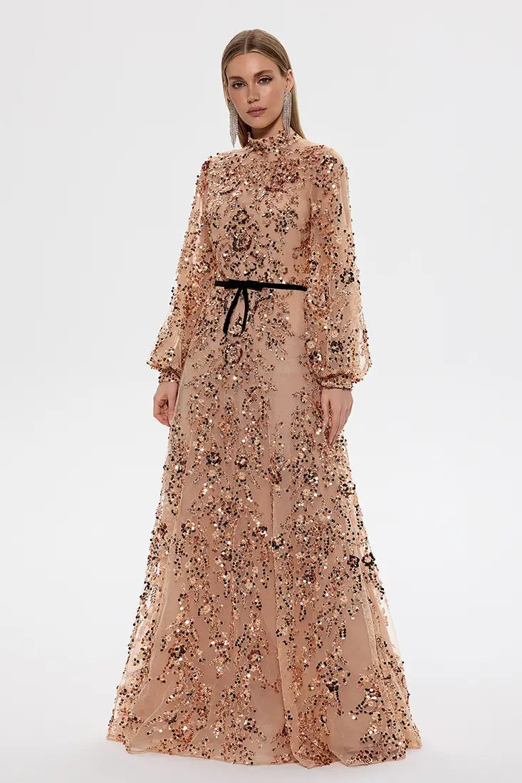 Anel Tashe Embroidered Maxi Gown