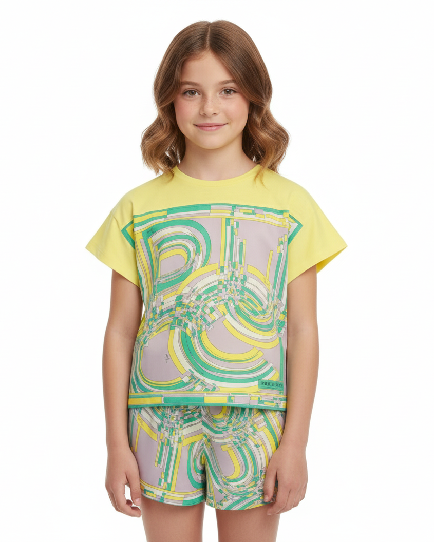 Emilio Pucci Yellow Cotton T-Shirt
