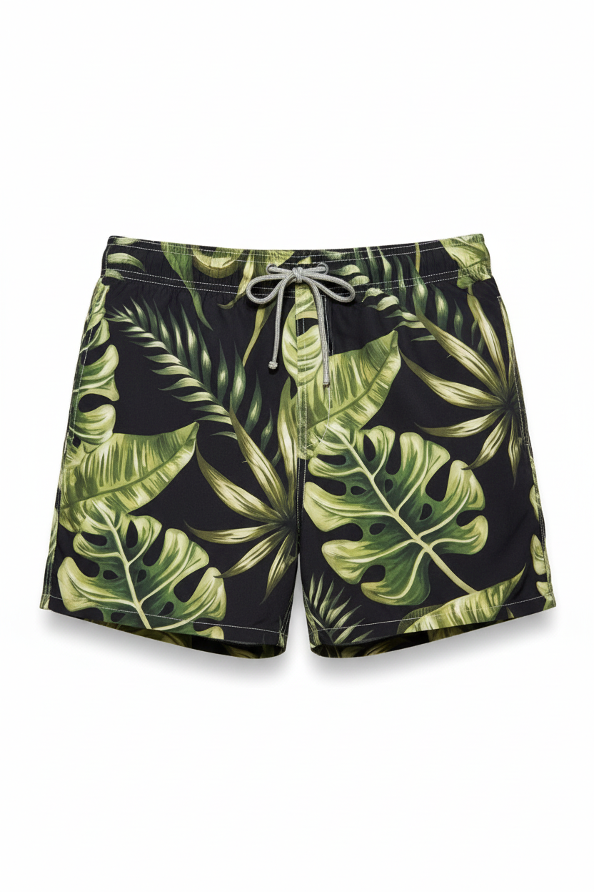 MC2 Saint Barth Shorts Green Leaves