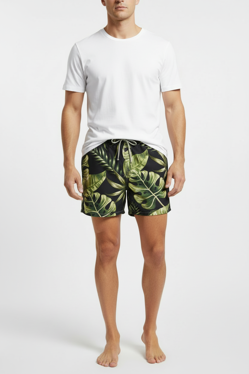 MC2 Saint Barth Shorts Green Leaves