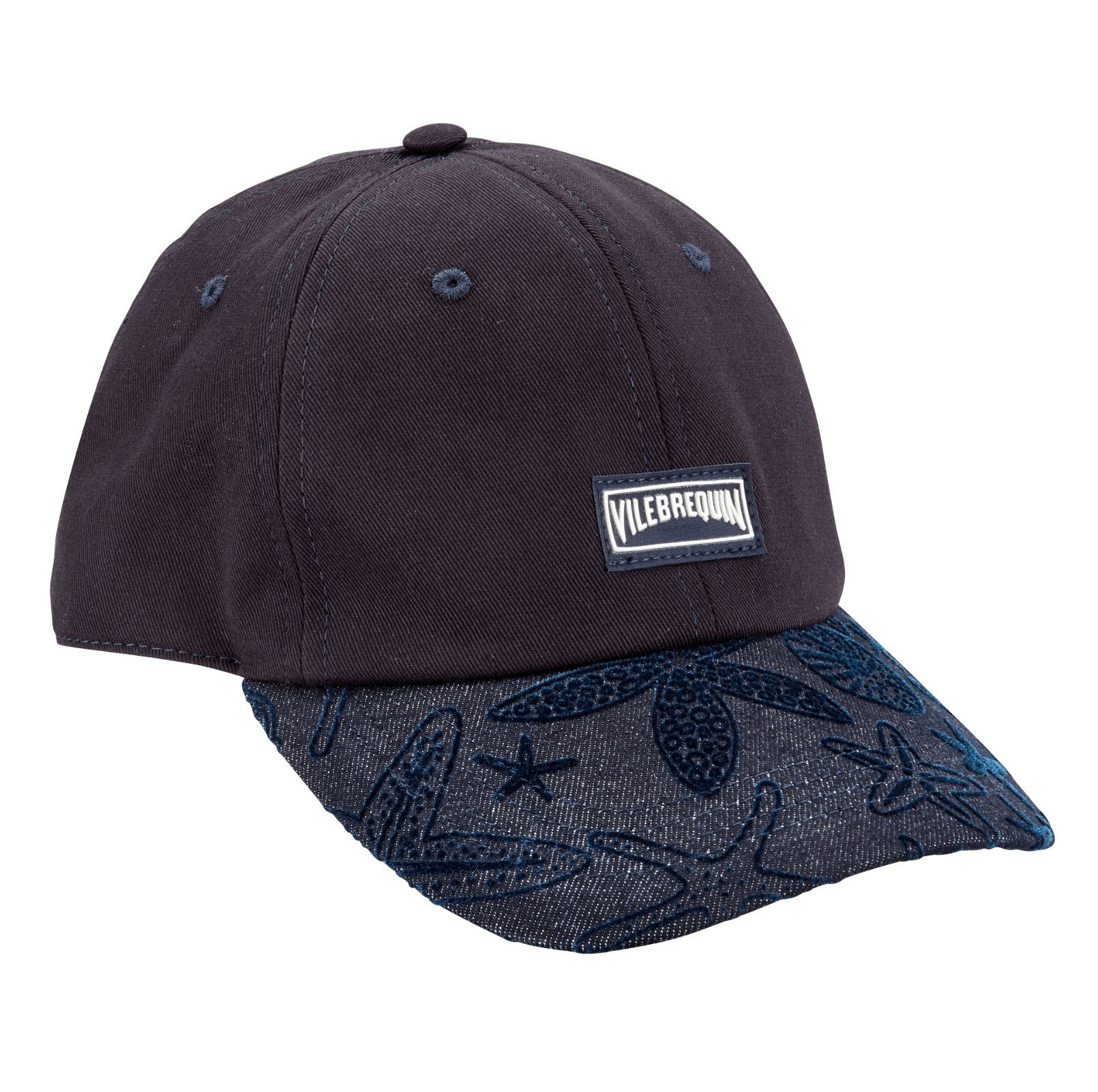 Vilebrequin Cap Black Visor Starfish