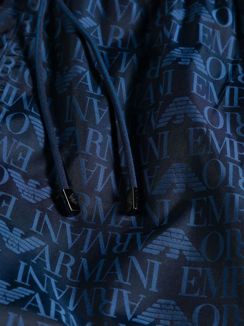 Emporio Armani Monogram Dark Blue Man Swim Shorts