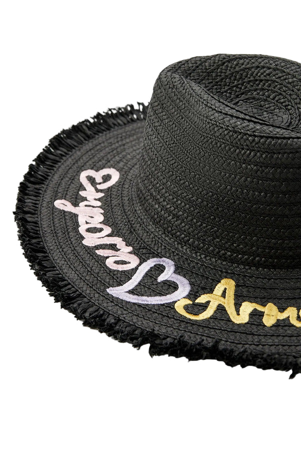 Emporio Armani Black Embroidery Women Hat