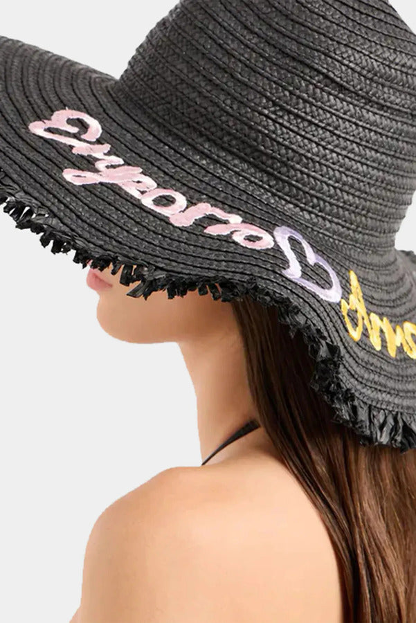 Emporio Armani Black Embroidery Women Hat