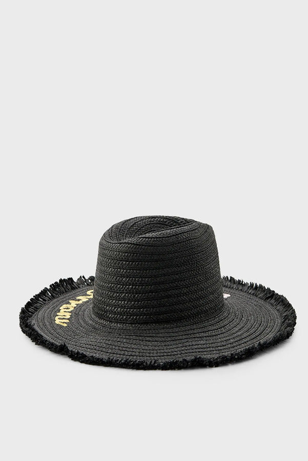 Emporio Armani Black Embroidery Women Hat