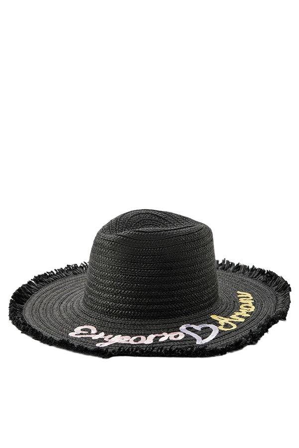 Emporio Armani Black Embroidery Women Hat