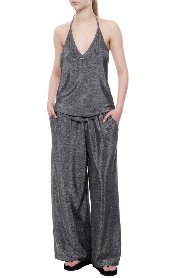 Emporio Armani Silver Lurex Woman Trousers