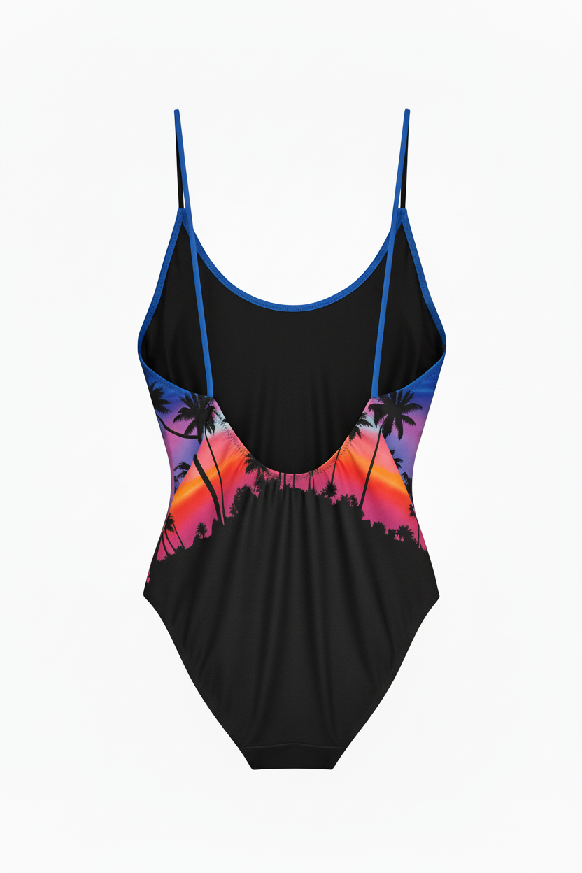 MC2 Saint Barth SUNSET PALM one piece Swimsuit 57
