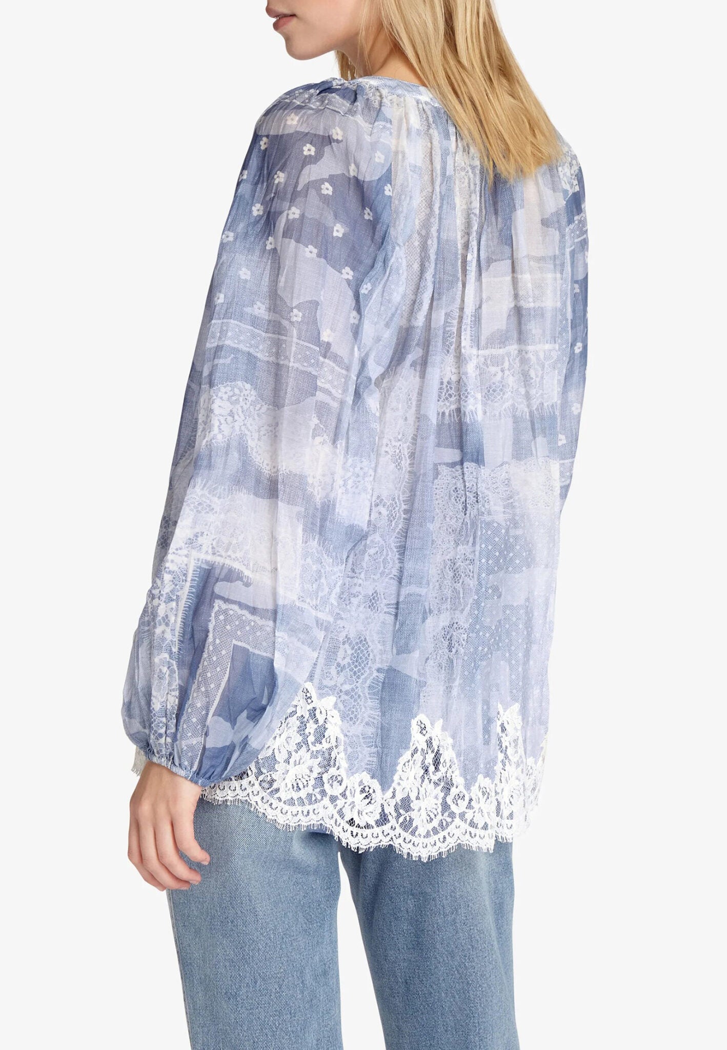 Ermanno Scervino Blue Blouse Chiffon jeans