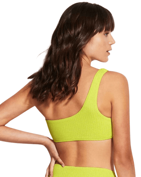 Seafolly Sea Dive One Shoulder Top Bikini in Lime