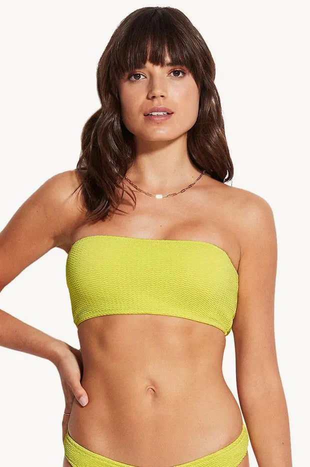 Seafolly Sea Dive Tube Top Bandeau Bikini in Lime