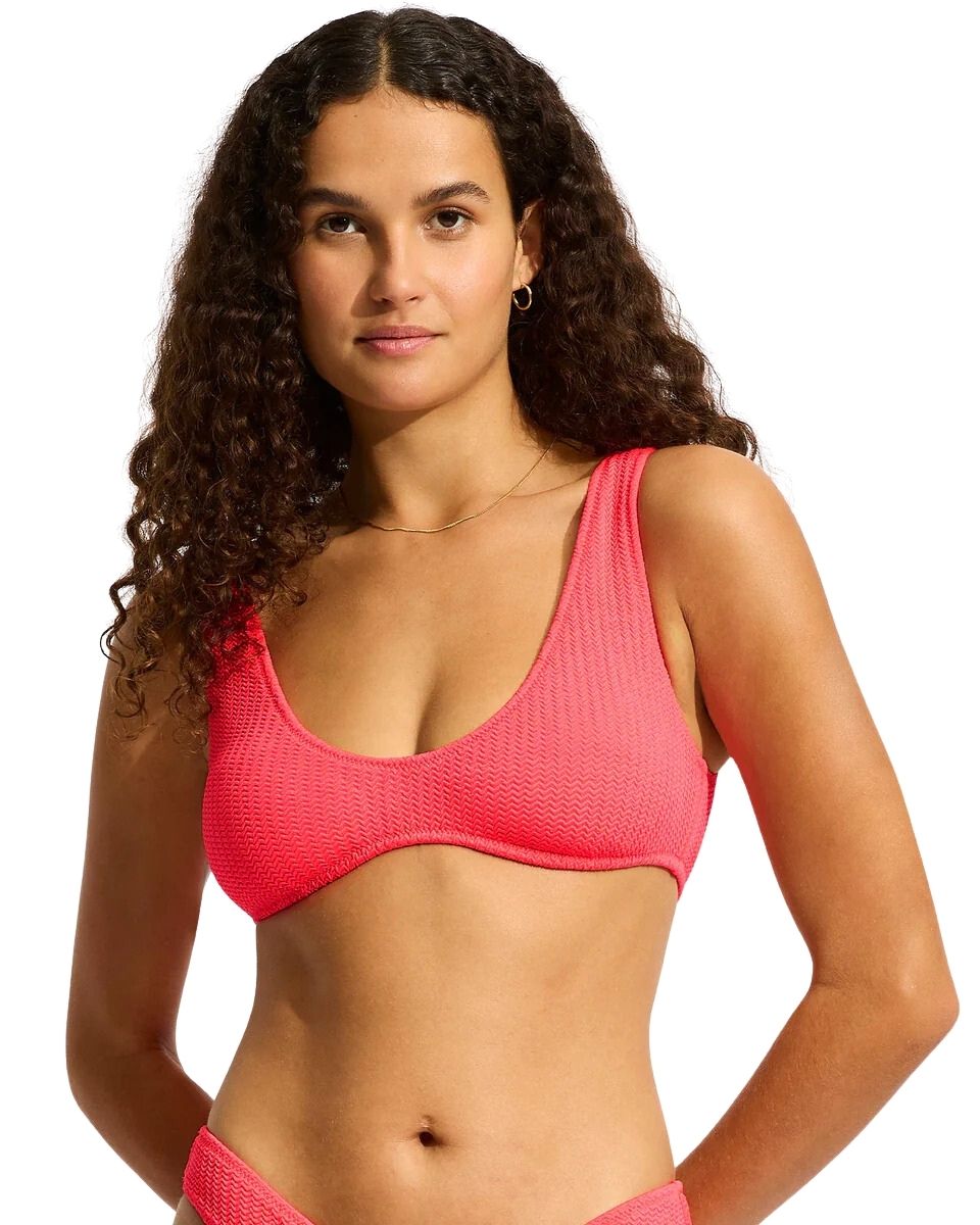 Seafolly Longline Bikini Top - Red