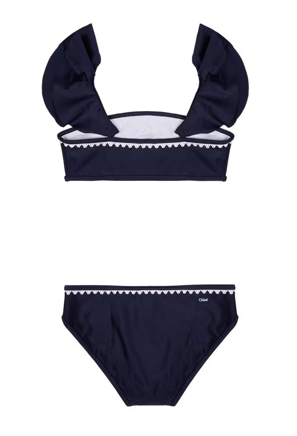 Chloe Dark Blue Girls Two Piece Swimsuit
