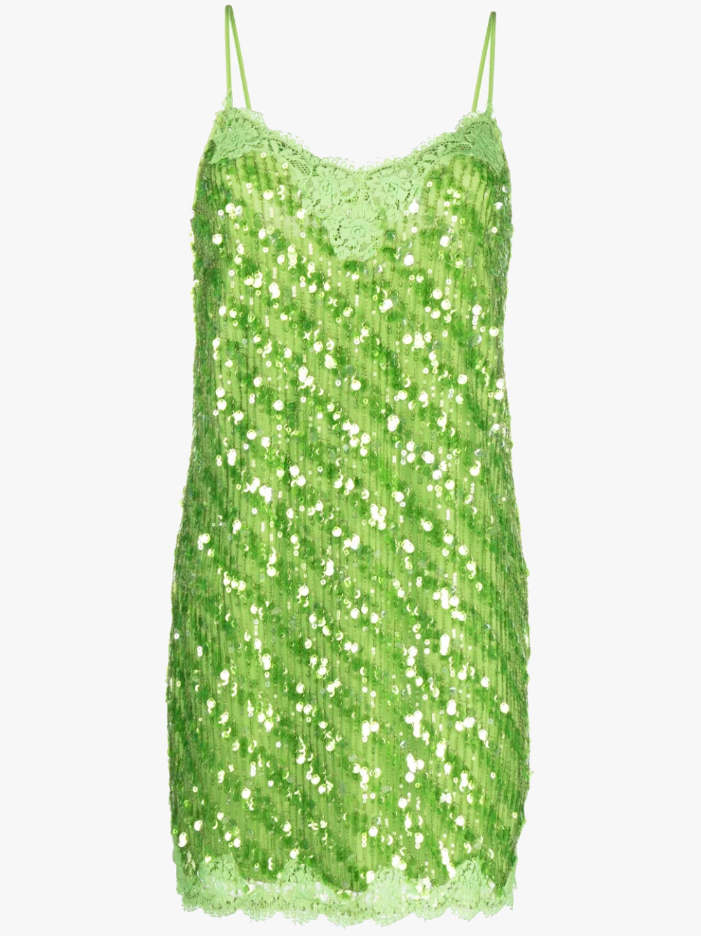 Ermanno Firenze Green Lace Slip Dress