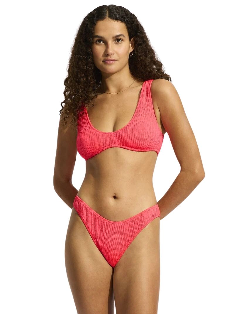 Seafolly Bikini High Cut Bottom - Red