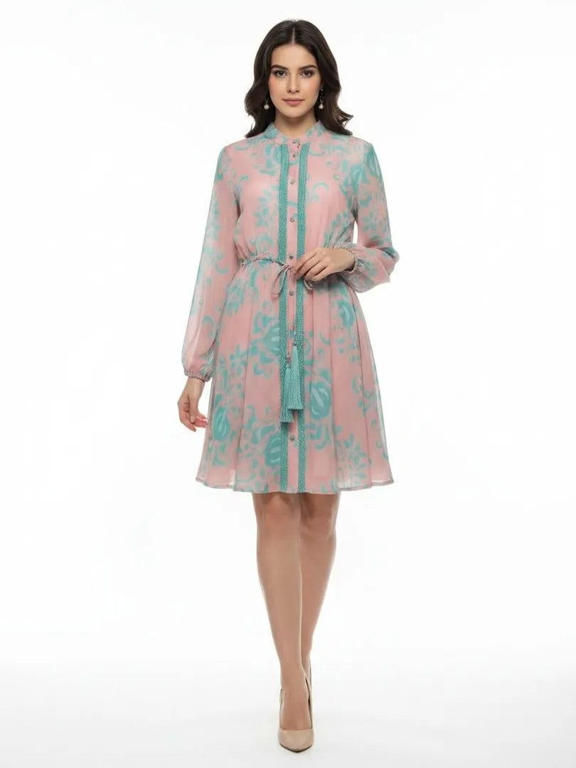 PHO Firenze Cotton and Silk Dress - Pink