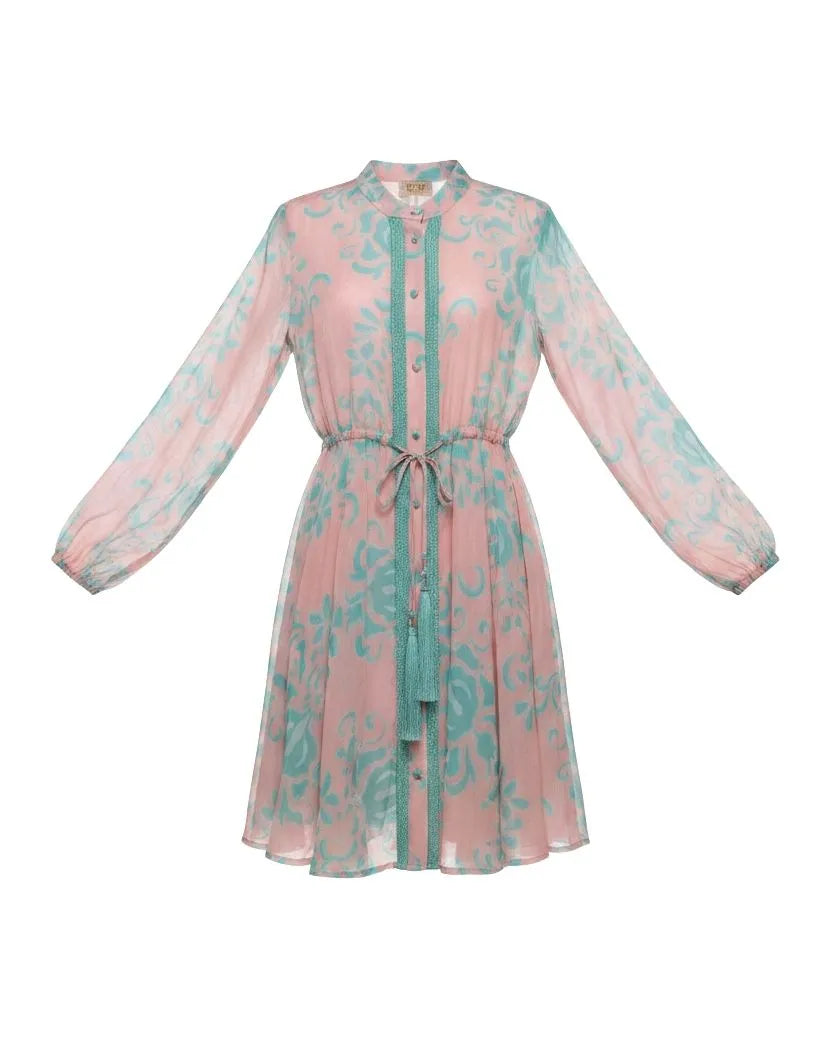 PHO Firenze Cotton and Silk Dress - Pink