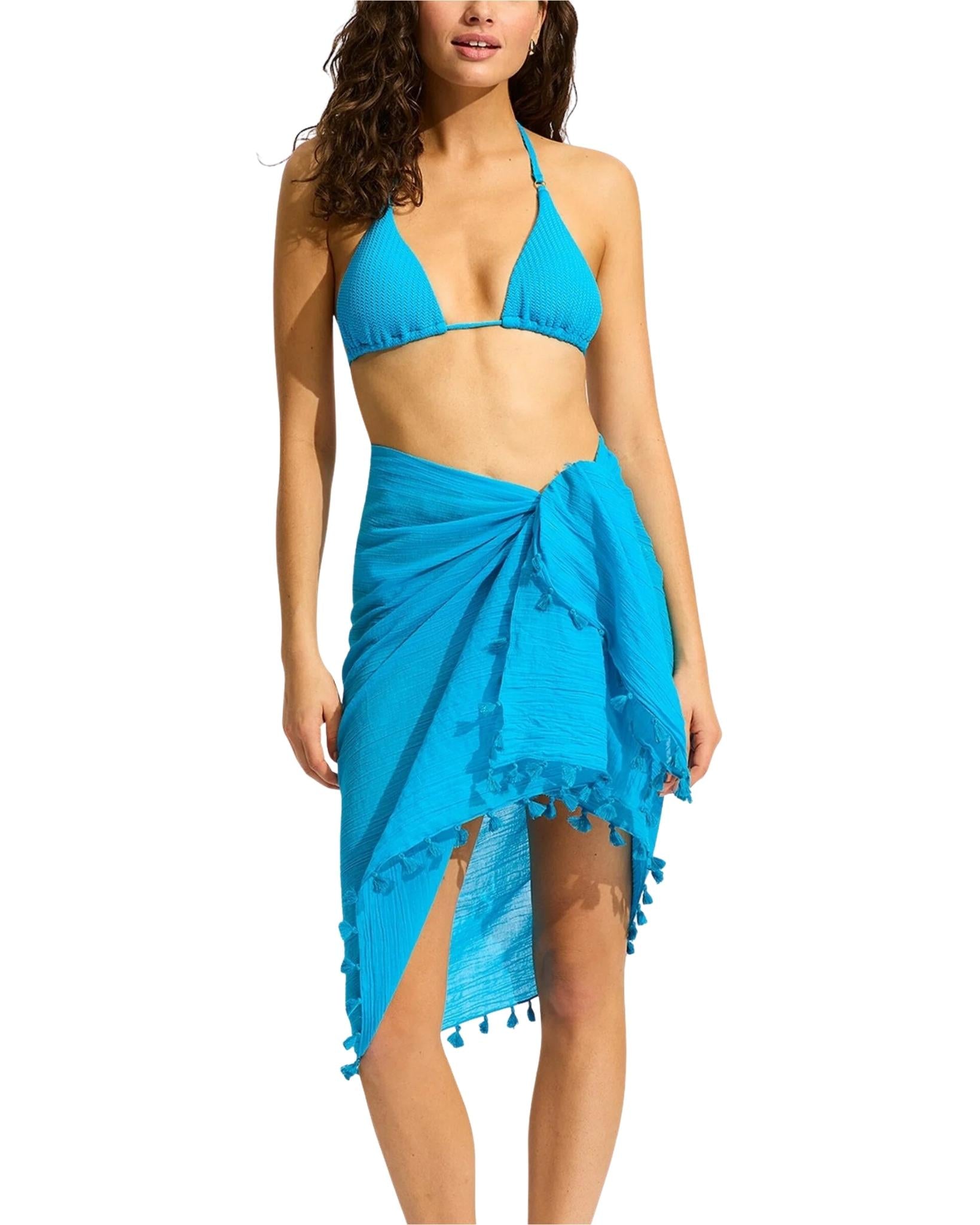 Seafolly Cotton Gauze Sarong in Turquoise