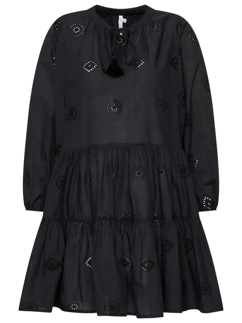 Seafolly Embroidery Tired Summer Dress Black