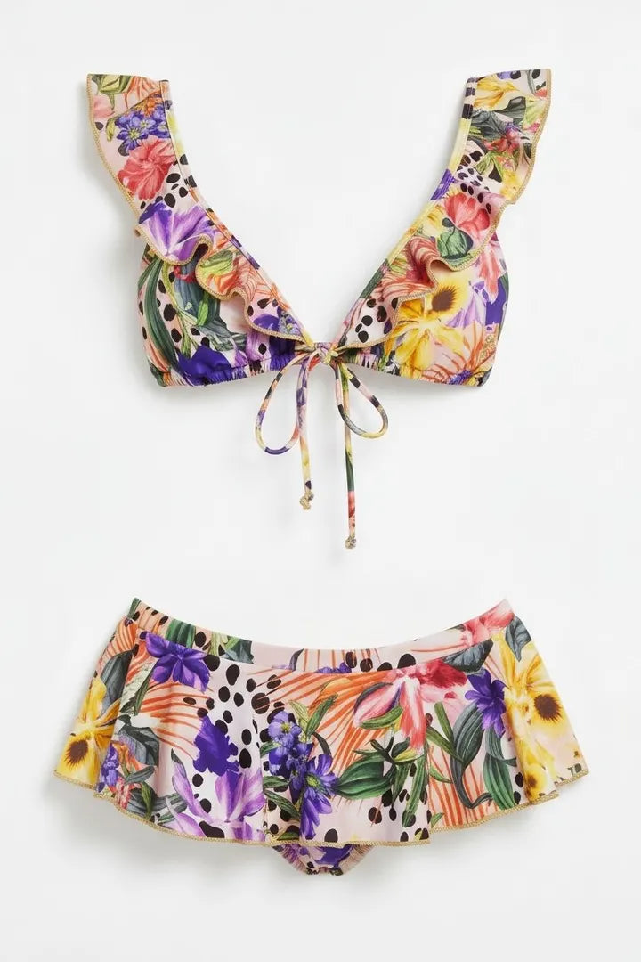 Luli Fama Triangle Bikini Top - Print