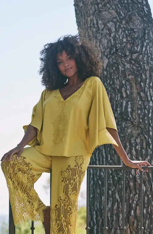 Marjolaine Aphrodite Top and Pant Set - Yellow