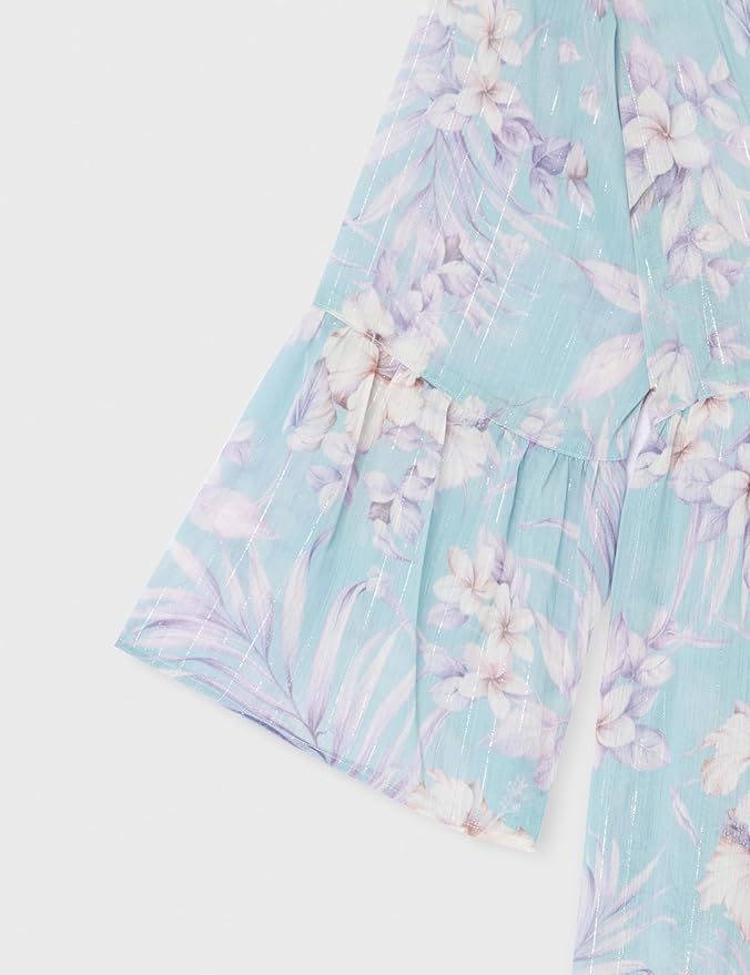 Emporio Armani Turquoise Flowers Women Cover-Up Tunic