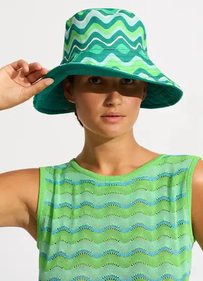 Seafolly Neue Wave Women Panama Hat - Green