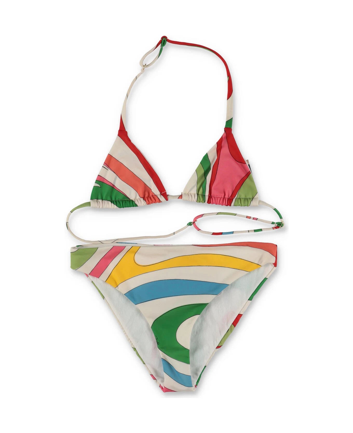 Colorful bikini set with a white background