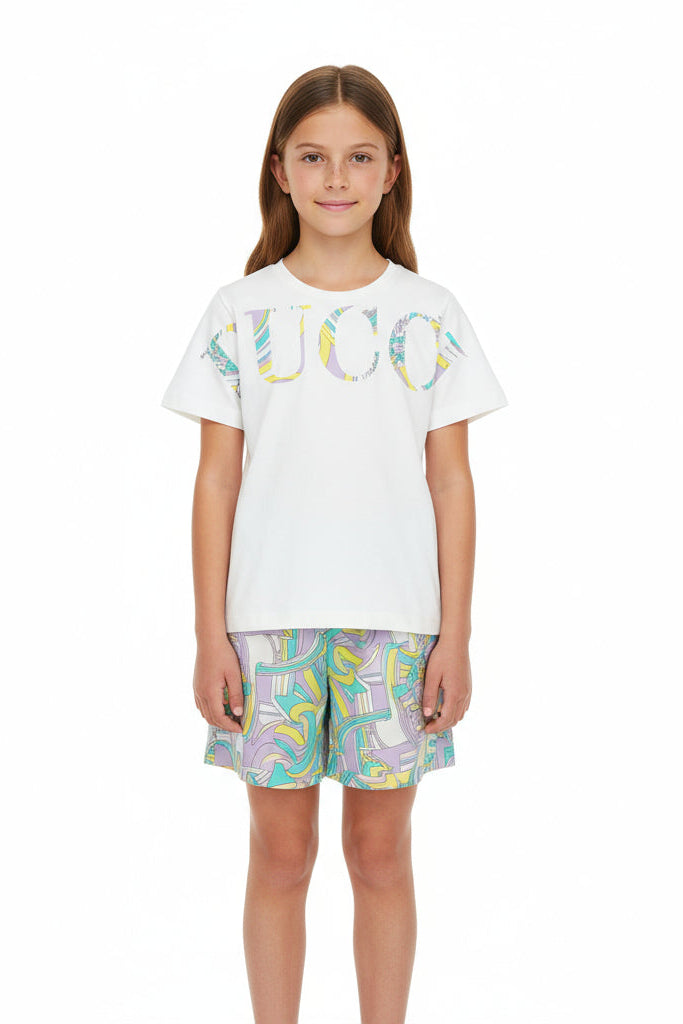Emilio Pucci Logo Print T-Shirt in Cotton