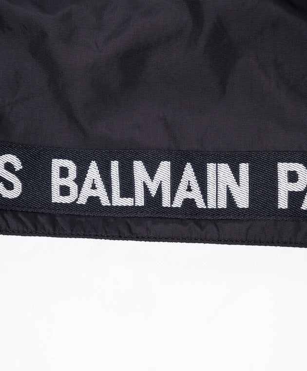 Balmain Shorts Black White Stripes