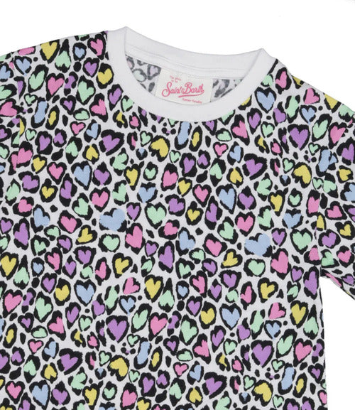 MC2 Saint Barth Girls T-Shirt Dress Colored Hearts