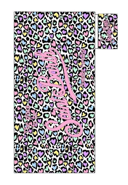 MC2 Saint Barth Beach Towel with Colored Hearts Print