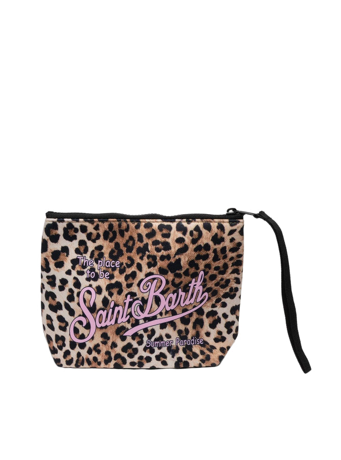 MC2 Saint Barth Cosmetic Clutch Bag with Leopard Print