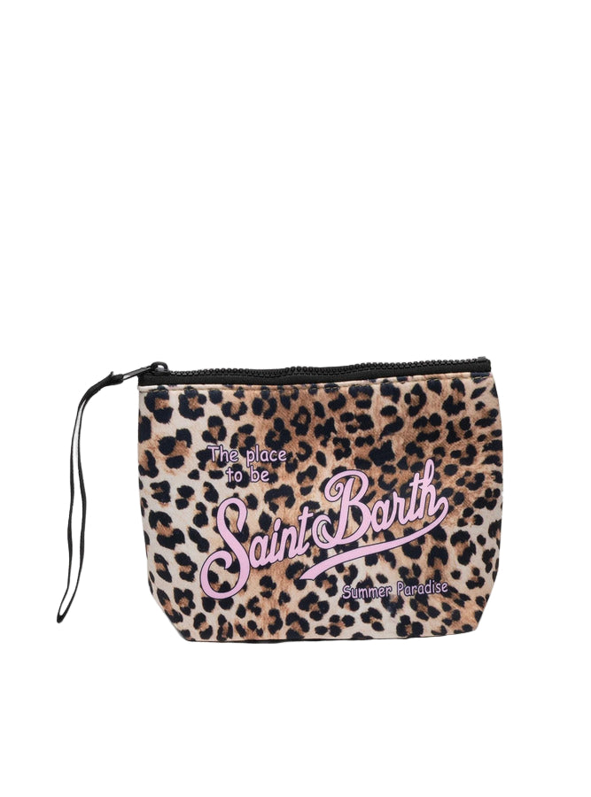 MC2 Saint Barth Cosmetic Clutch Bag with Leopard Print
