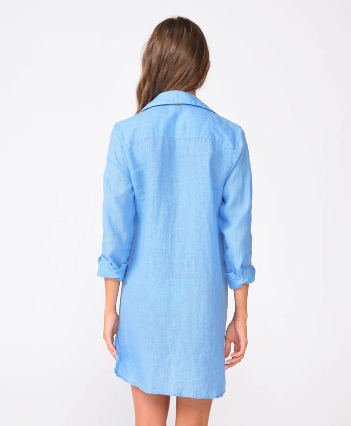 PQ Swim Blueberry Linen Beach Shirt Women