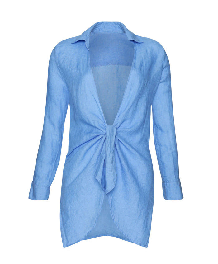 PQ Swim Blueberry Linen Beach Shirt Women