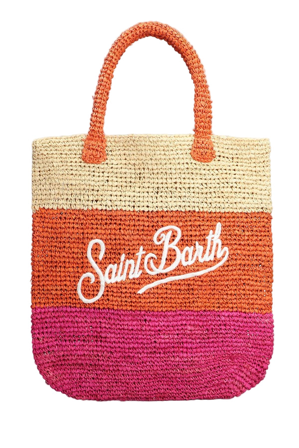 MC2 Saint Barth Women Orange Raffia Handbag