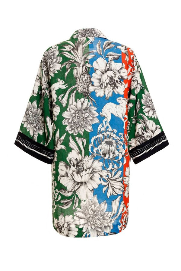 Agua Bendita Women Summer Shirt with Flowers Print