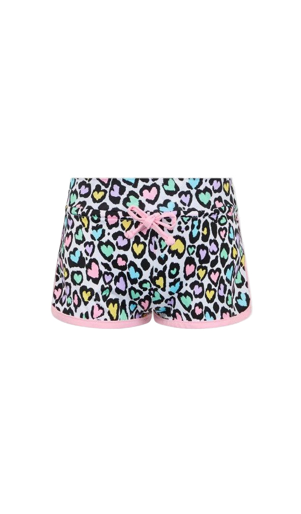 MC2 Saint Barth Girls Shorts with Colored Hearts Print