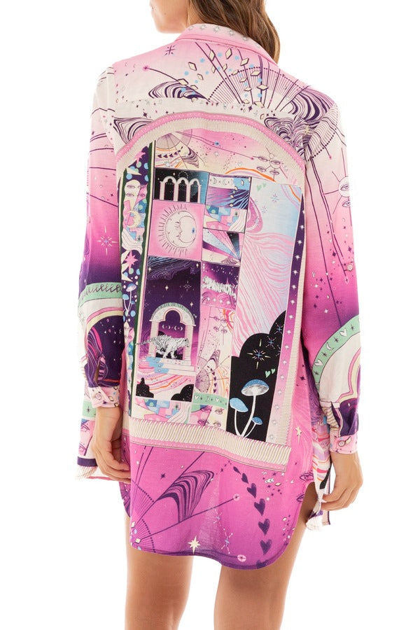 Agua Bendita Women T-Shirt with Night Sky Print