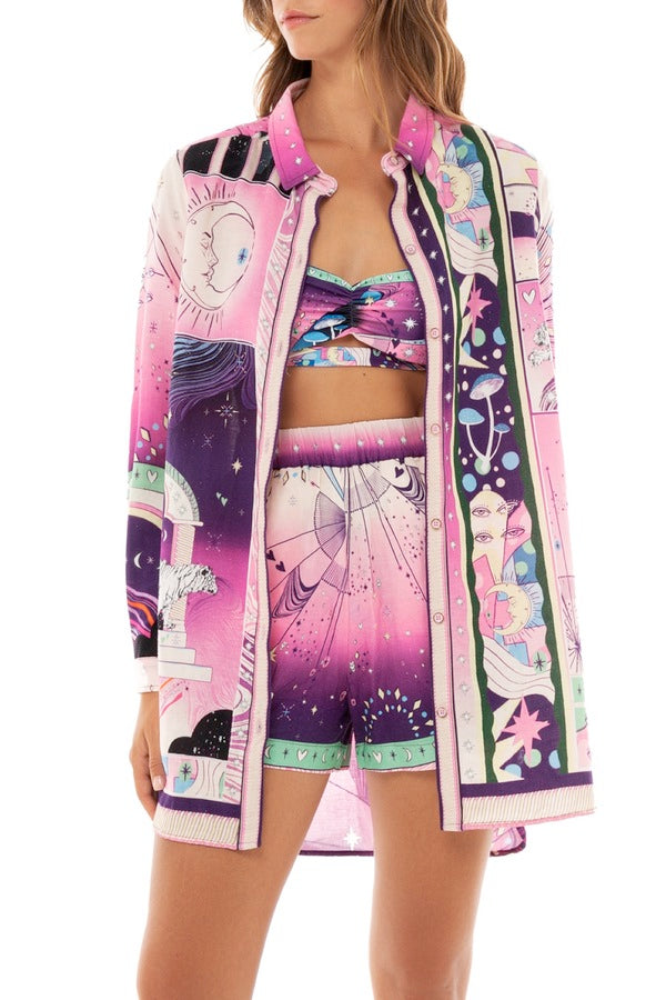 Agua Bendita Women T-Shirt with Night Sky Print