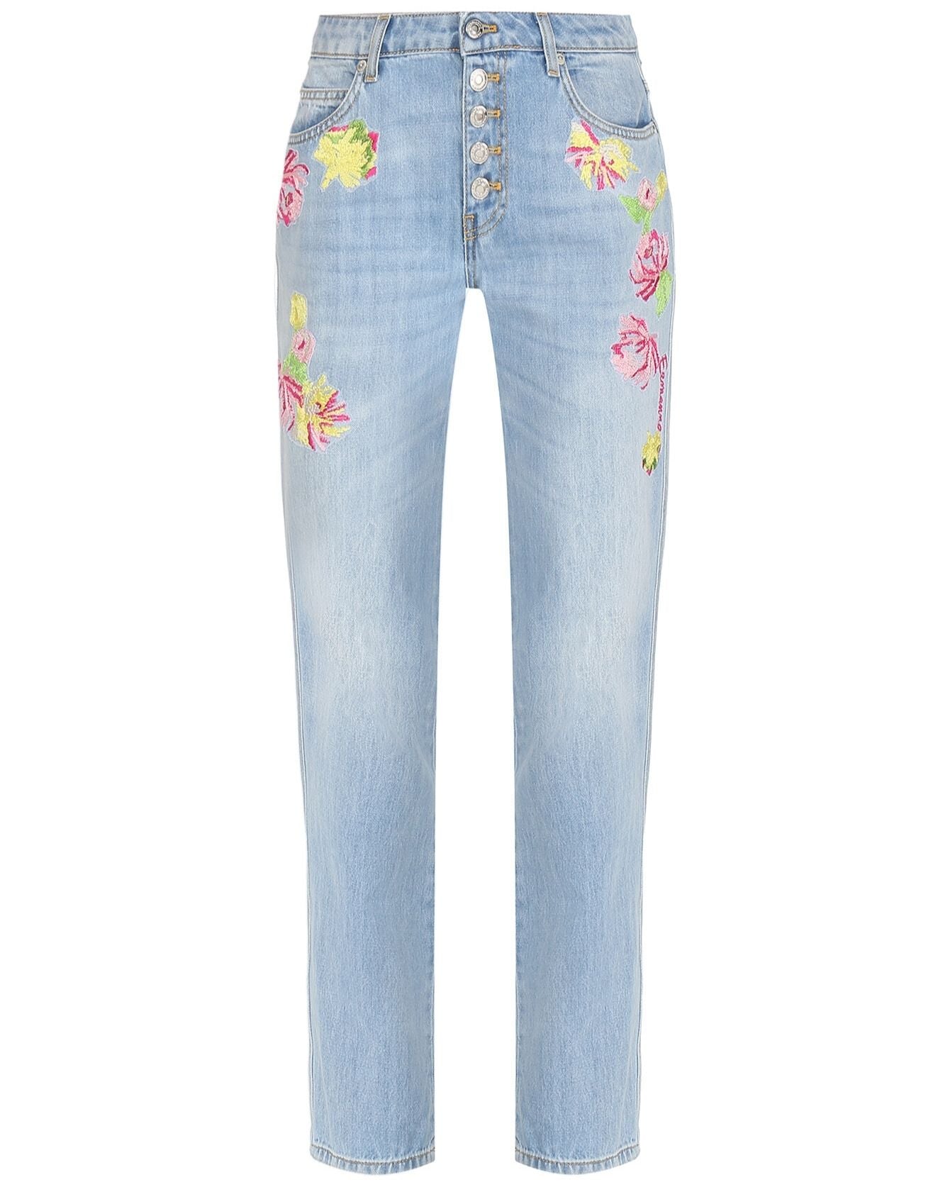 Ermanno Firenze Women Jeans Flowers Embroidery