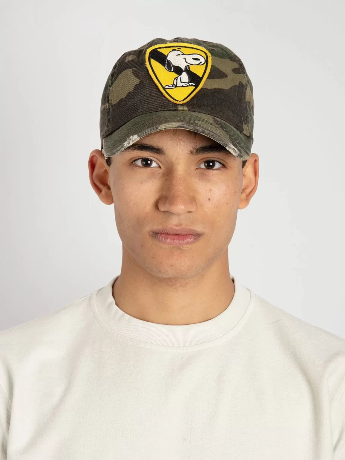 MC2 Saint Barth Khaki Baseball Cap with Robert Snoopy