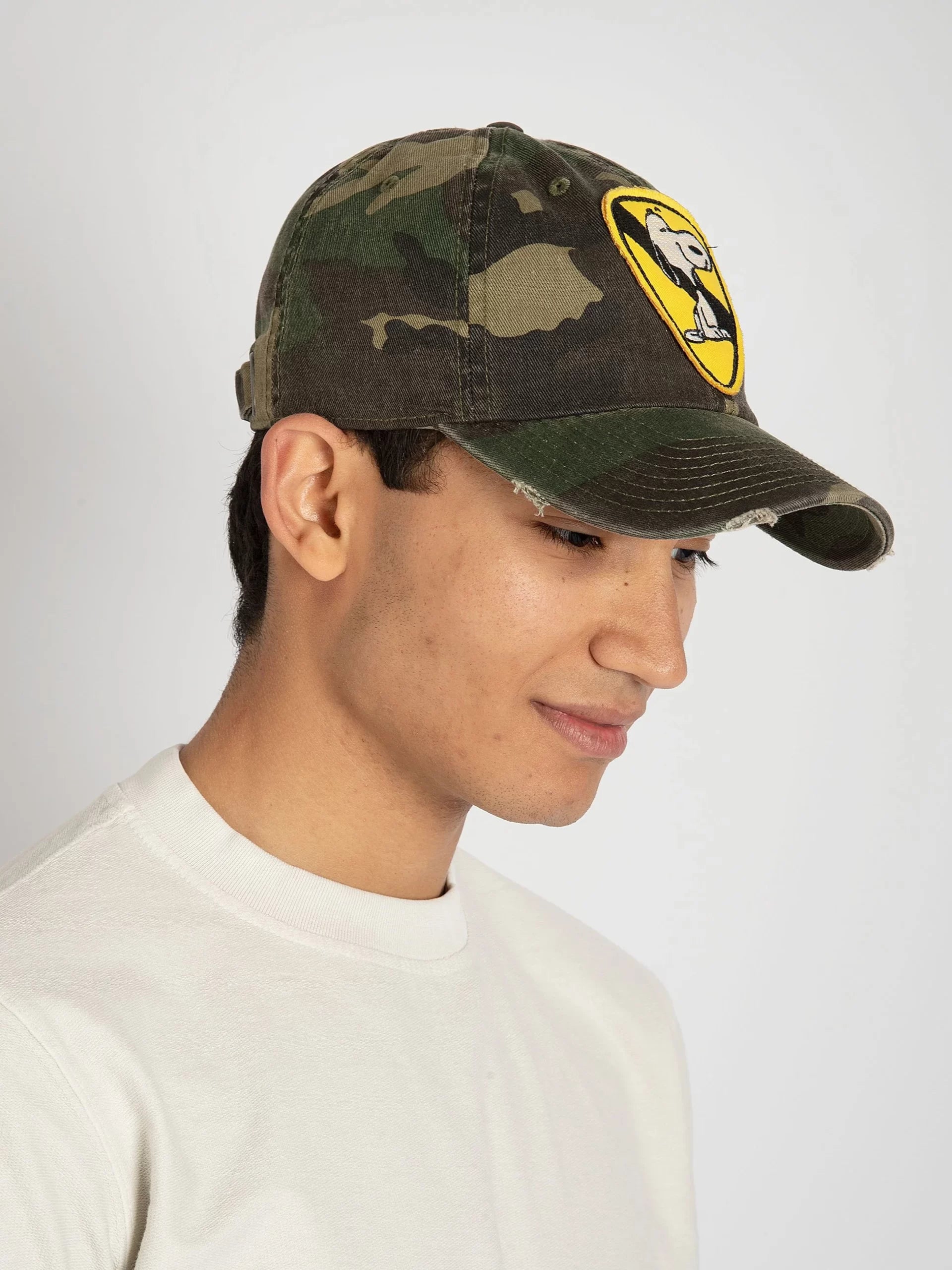 MC2 Saint Barth Khaki Baseball Cap with Robert Snoopy